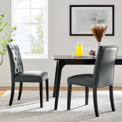 Duchess Gray Vinyl Dining Chair (Set of 2) - Ornate Home