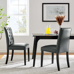 Duchess Gray Vinyl Dining Chair (Set of 2) - Ornate Home