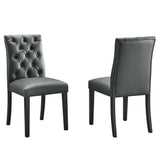 Duchess Gray Vinyl Dining Chair (Set of 2) - Ornate Home