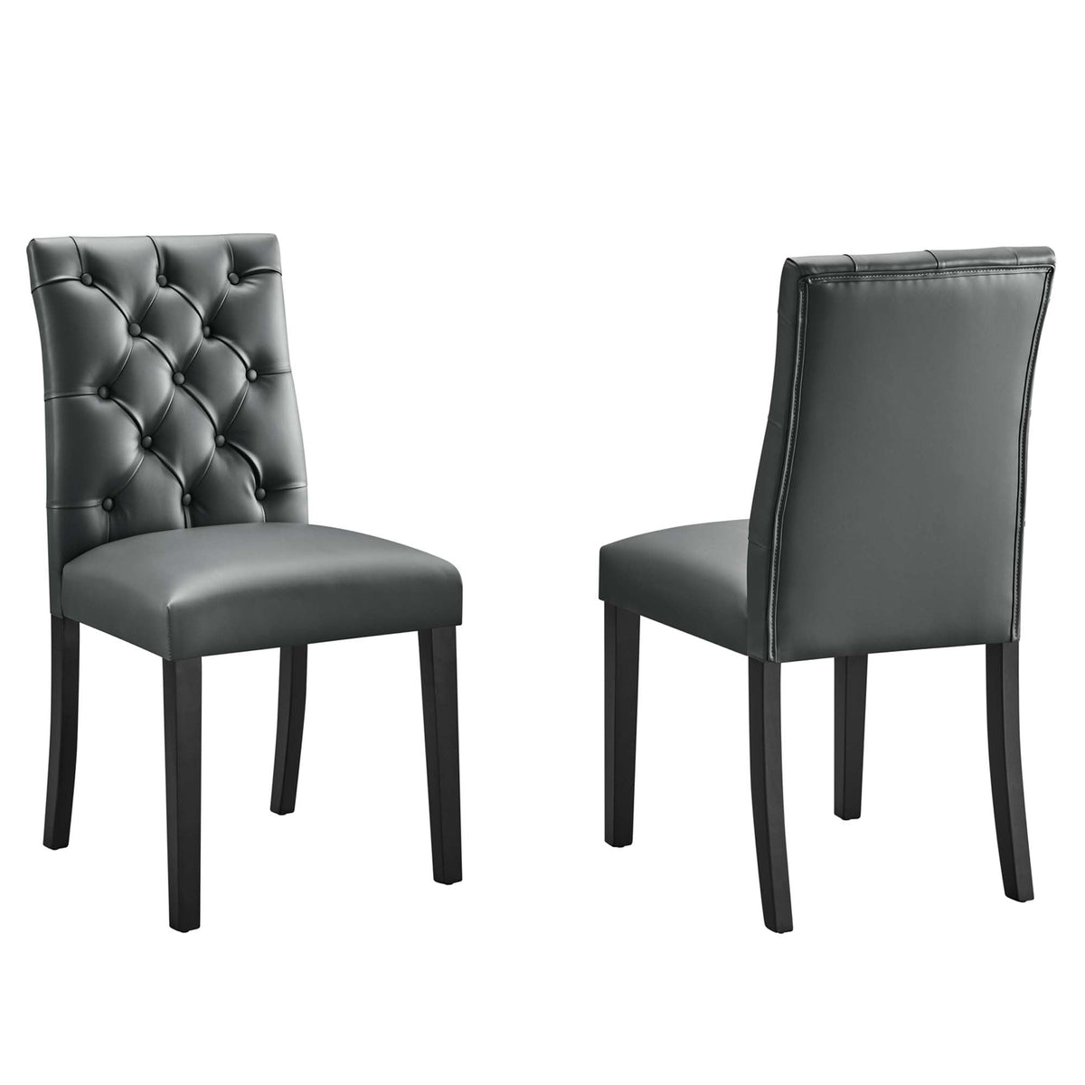 Duchess Gray Vinyl Dining Chair (Set of 2) - Ornate Home