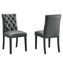 Duchess Gray Vinyl Dining Chair (Set of 2) - Ornate Home