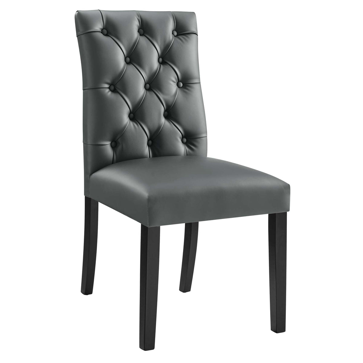 Duchess Gray Vinyl Dining Chair (Set of 2) - Ornate Home