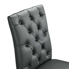 Duchess Gray Vinyl Dining Chair (Set of 2) - Ornate Home