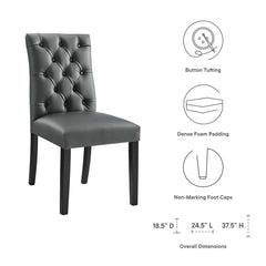 Duchess Gray Vinyl Dining Chair (Set of 2) - Ornate Home