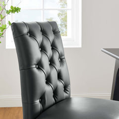 Duchess Gray Vinyl Dining Chair (Set of 2) - Ornate Home