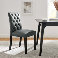 Duchess Gray Vinyl Dining Chair (Set of 2) - Ornate Home