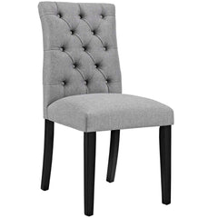 Duchess Light Gray Button Tufted Fabric Dining Chair - Ornate Home