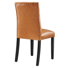 Duchess Tan Button Tufted Vegan Leather Dining Chair - Ornate Home