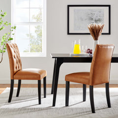 Duchess Tan Vinyl Dining Chair (Set of 2) - Ornate Home
