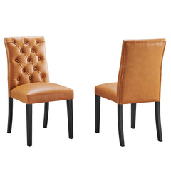 Duchess Tan Vinyl Dining Chair (Set of 2) - Ornate Home