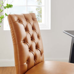 Duchess Tan Vinyl Dining Chair (Set of 2) - Ornate Home