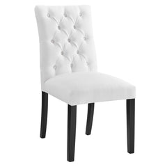 Duchess White Button Tufted Fabric Dining Chair - Ornate Home