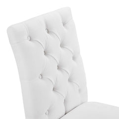 Duchess White Button Tufted Fabric Dining Chair - Ornate Home