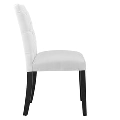 Duchess White Button Tufted Fabric Dining Chair - Ornate Home