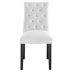 Duchess White Button Tufted Fabric Dining Chair - Ornate Home