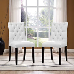 Duchess White Vinyl Dining Chair (Set of 2) - Ornate Home