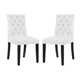 Duchess White Vinyl Dining Chair (Set of 2) - Ornate Home