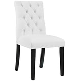 Duchess White Vinyl Dining Chair (Set of 2) - Ornate Home