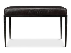 Duke Ridged Black Iron Bench - Ornate Home