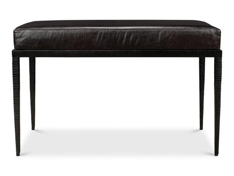 Duke Ridged Black Iron Bench - Ornate Home