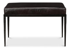 Duke Ridged Black Iron Bench - Ornate Home
