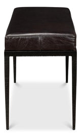 Duke Ridged Black Iron Bench - Ornate Home