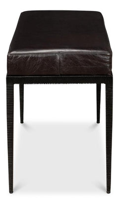 Duke Ridged Black Iron Bench - Ornate Home