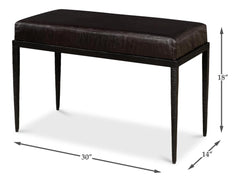 Duke Ridged Black Iron Bench - Ornate Home