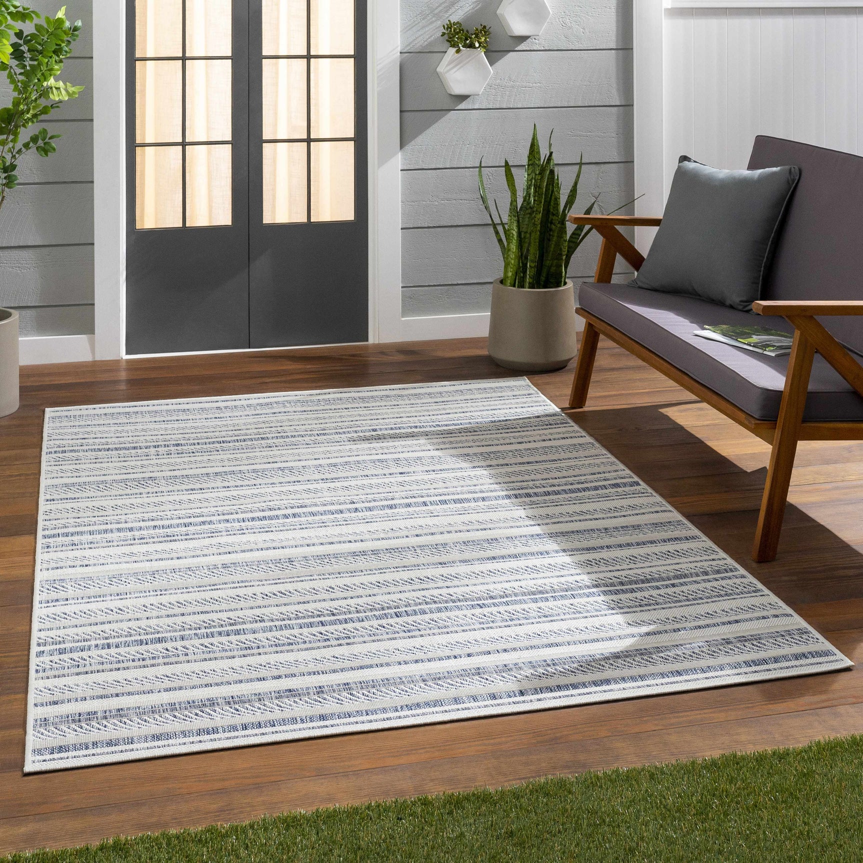 Dumalag Striped Nordic Outdoor Rug - Ornate Home