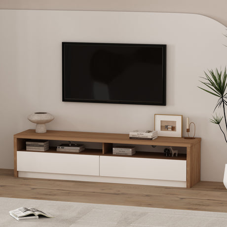 Duncan 70" TV Stand in Maple and Off White - Ornate Home