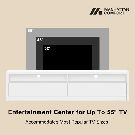 Duncan 70" TV Stand in White - Ornate Home