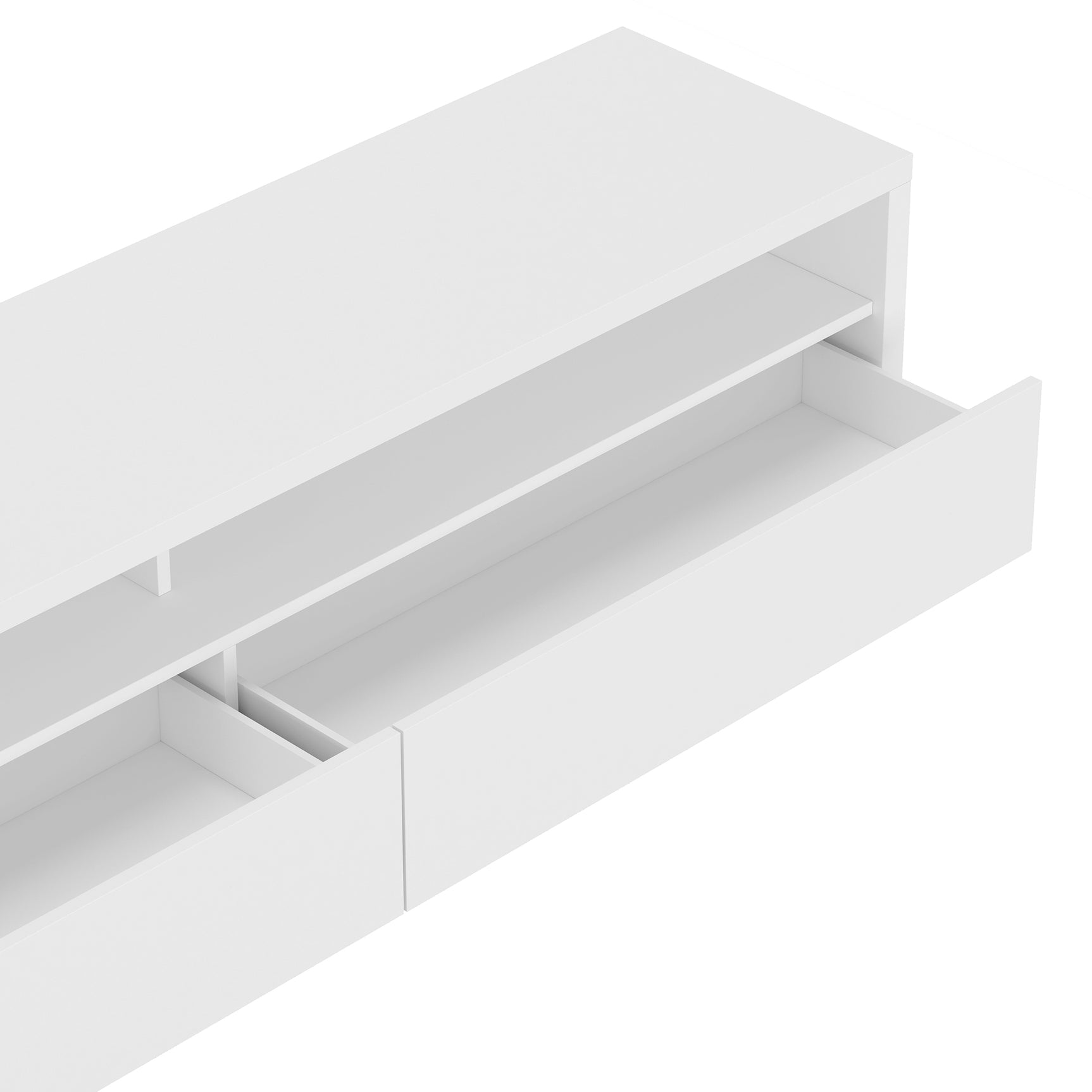 Duncan 70" TV Stand in White - Ornate Home