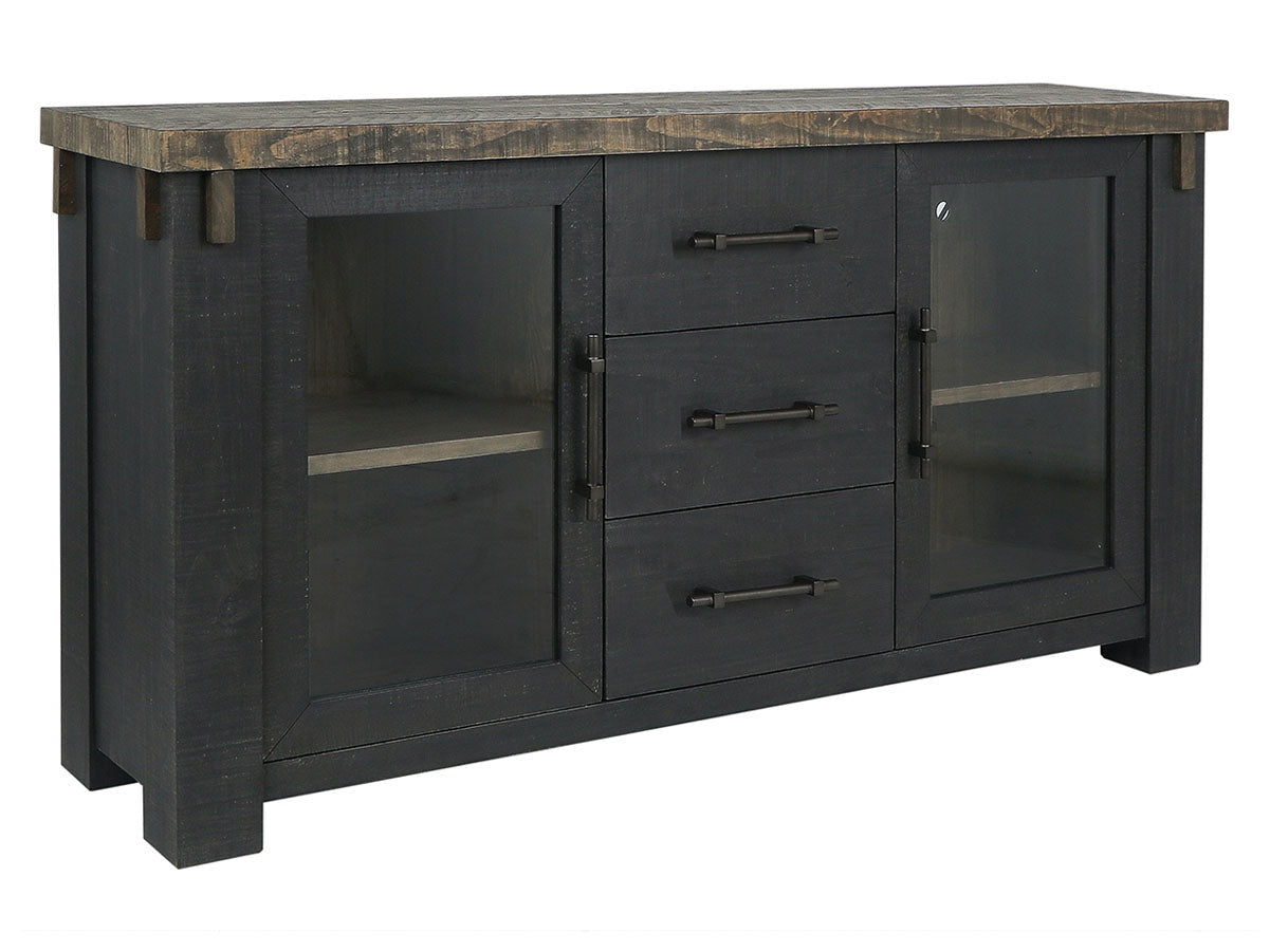 Duncan Suede Brown/Carbon Black Buffet - Ornate Home