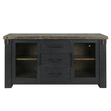 Duncan Suede Brown/Carbon Black Buffet - Ornate Home