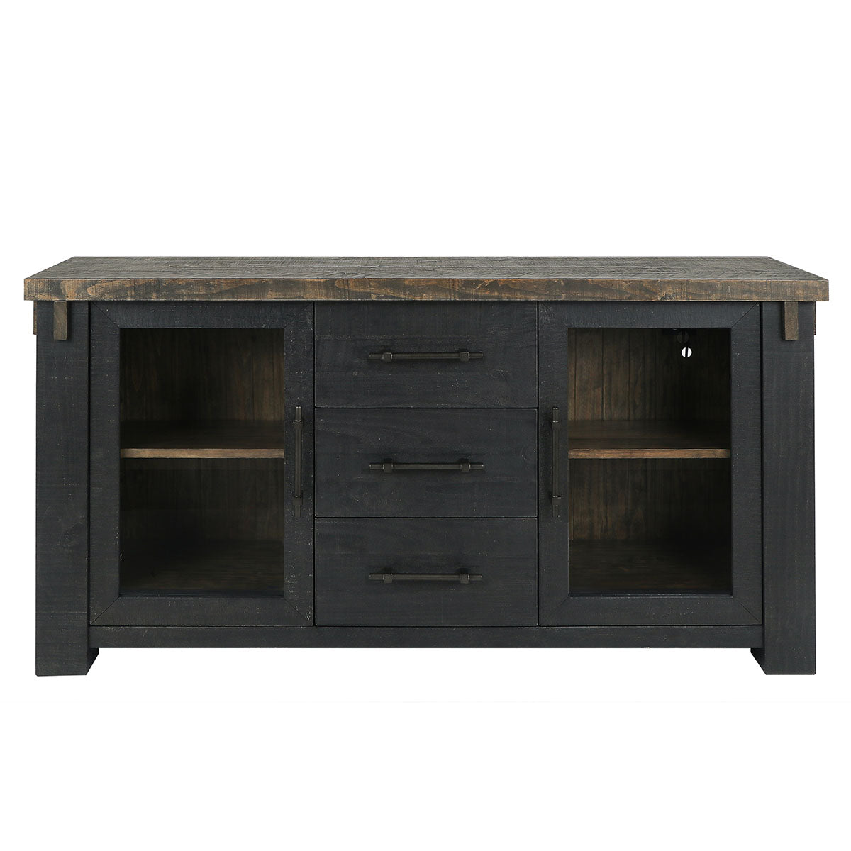 Duncan Suede Brown/Carbon Black Buffet - Ornate Home