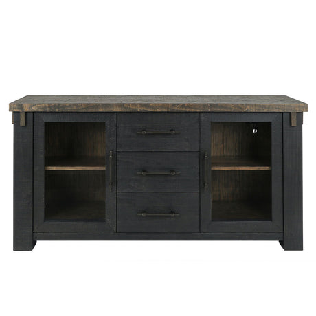 Duncan Suede Brown/Carbon Black Buffet - Ornate Home