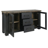 Duncan Suede Brown/Carbon Black Buffet - Ornate Home