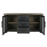 Duncan Suede Brown/Carbon Black Buffet - Ornate Home