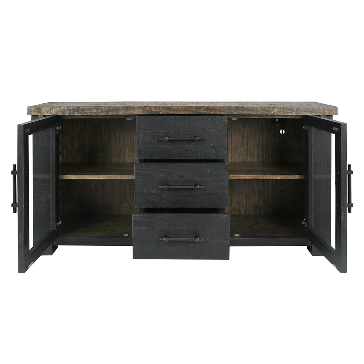 Duncan Suede Brown/Carbon Black Buffet - Ornate Home