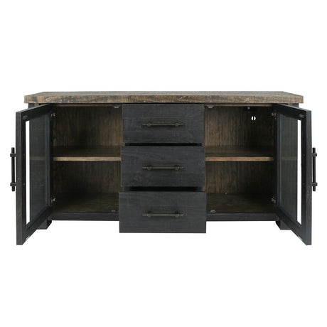 Duncan Suede Brown/Carbon Black Buffet - Ornate Home