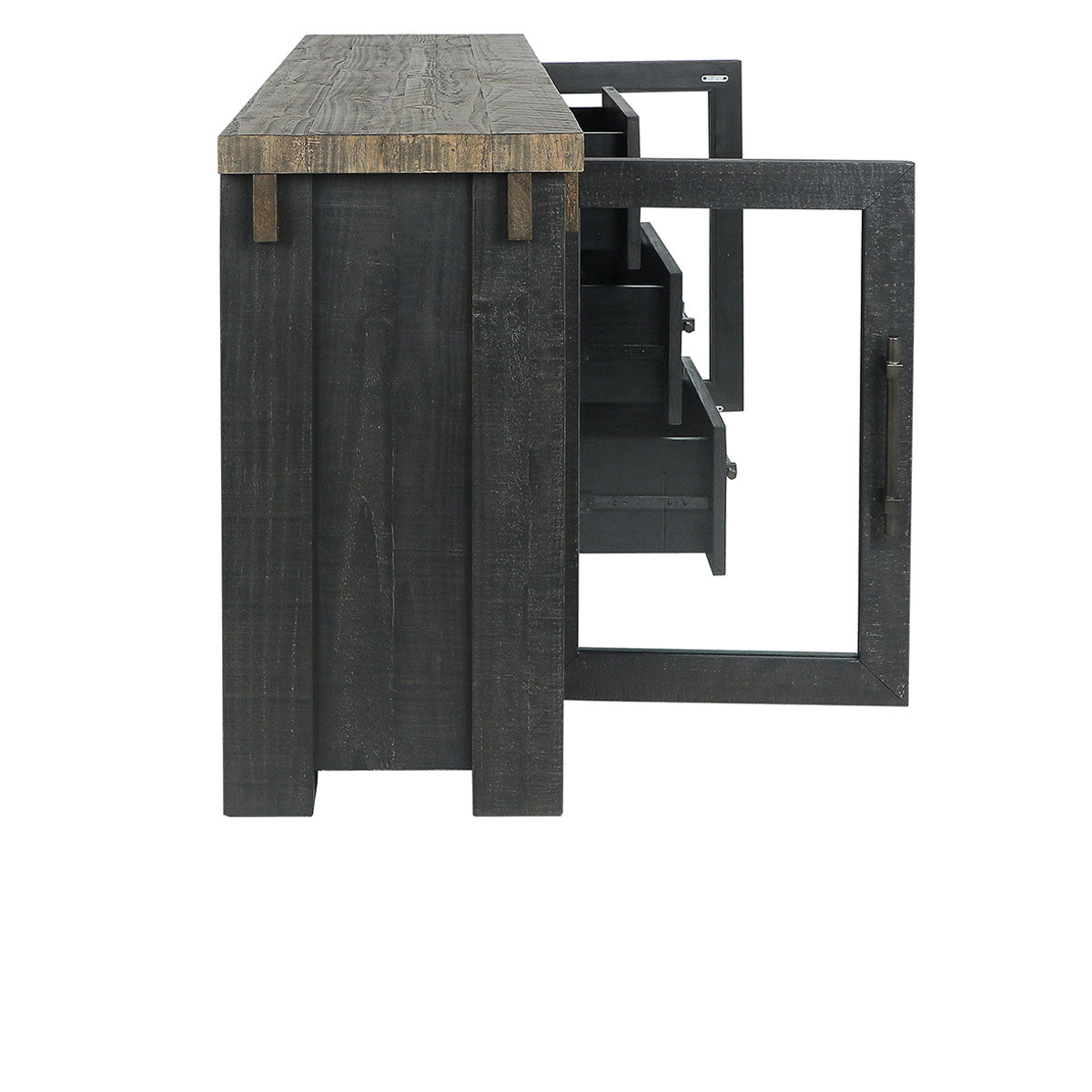 Duncan Suede Brown/Carbon Black Buffet - Ornate Home