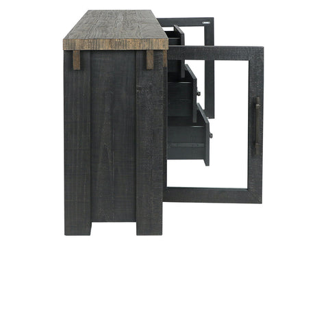 Duncan Suede Brown/Carbon Black Buffet - Ornate Home