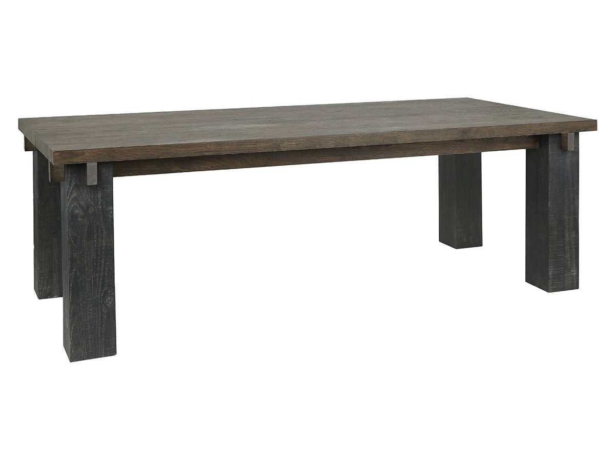 Duncan Suede Brown/Carbon Black Dining Table - Ornate Home