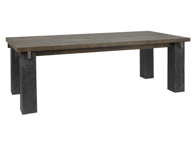 Duncan Suede Brown/Carbon Black Dining Table - Ornate Home