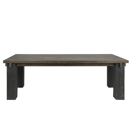Duncan Suede Brown/Carbon Black Dining Table - Ornate Home