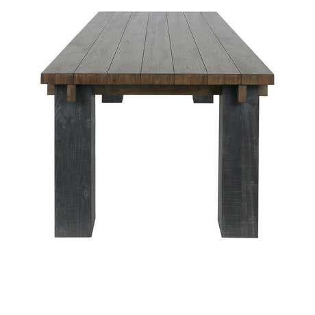 Duncan Suede Brown/Carbon Black Dining Table - Ornate Home