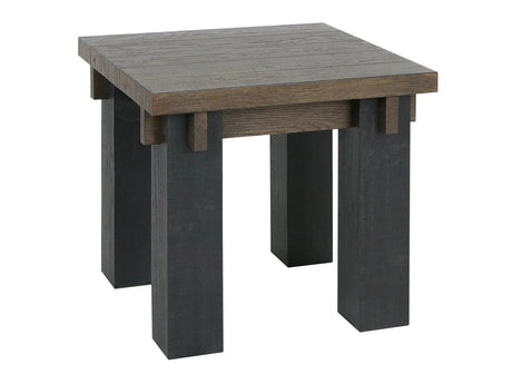 Duncan Suede Brown/Carbon Black End Table - Ornate Home