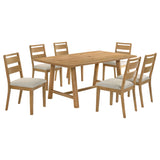 Duncan Washed Oak 7-piece Rectangular Wood Dining Table Set - Ornate Home