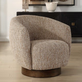 Dunes Brown Fabric Swivel Chair - Ornate Home