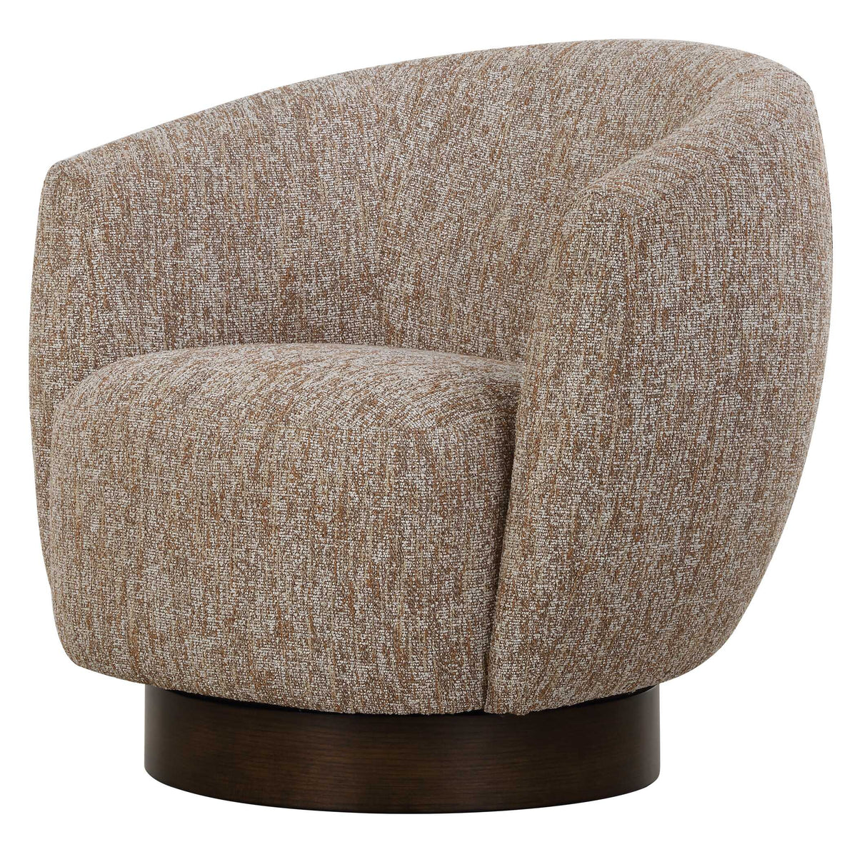 Dunes Brown Fabric Swivel Chair - Ornate Home